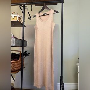 Banana Republic Sleeveless Ribbed Maxi Dress - Beige/Gold
